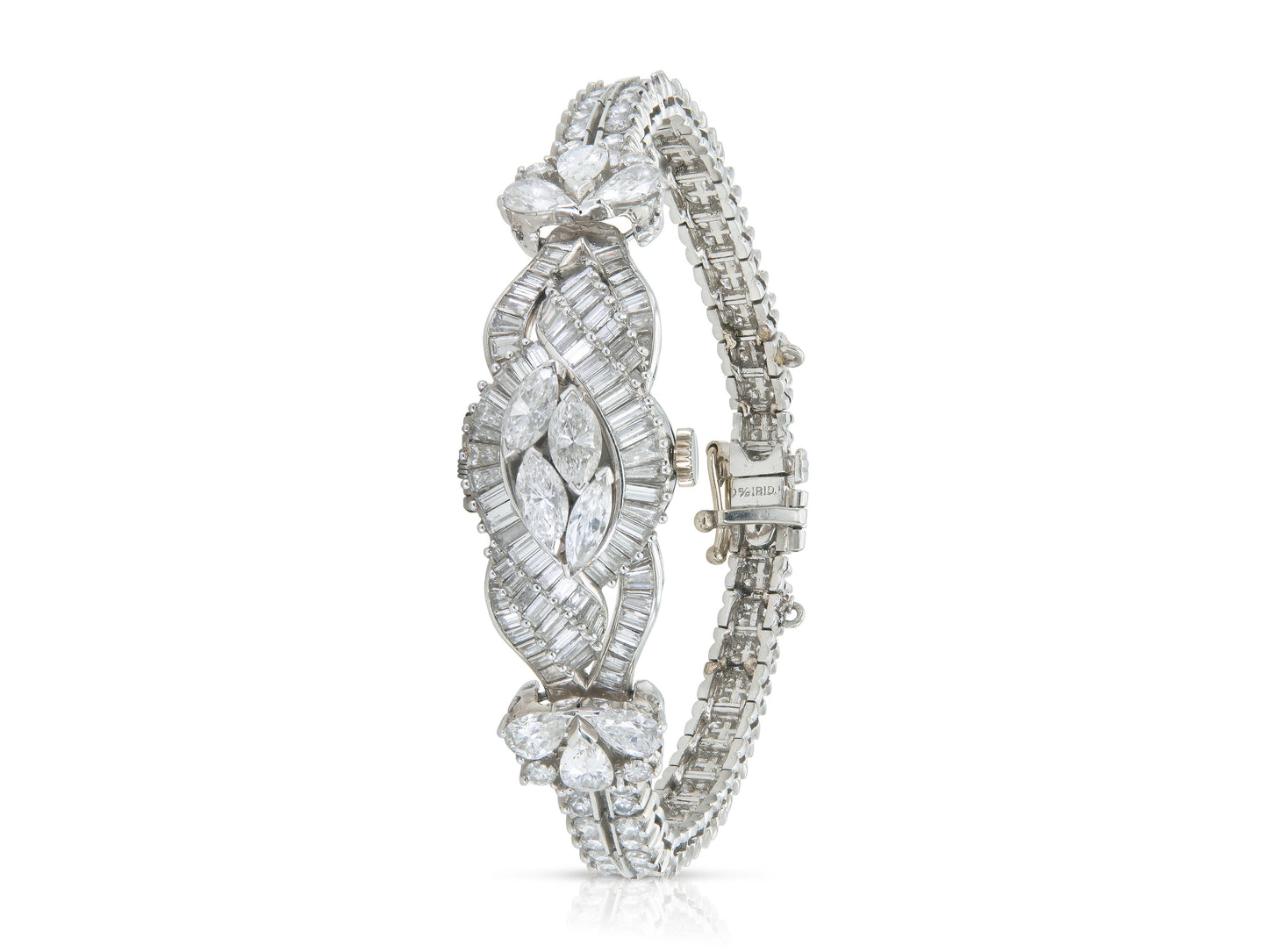 Vintage 1950s Pery 15.00 Carat Diamond Watch Bracelet