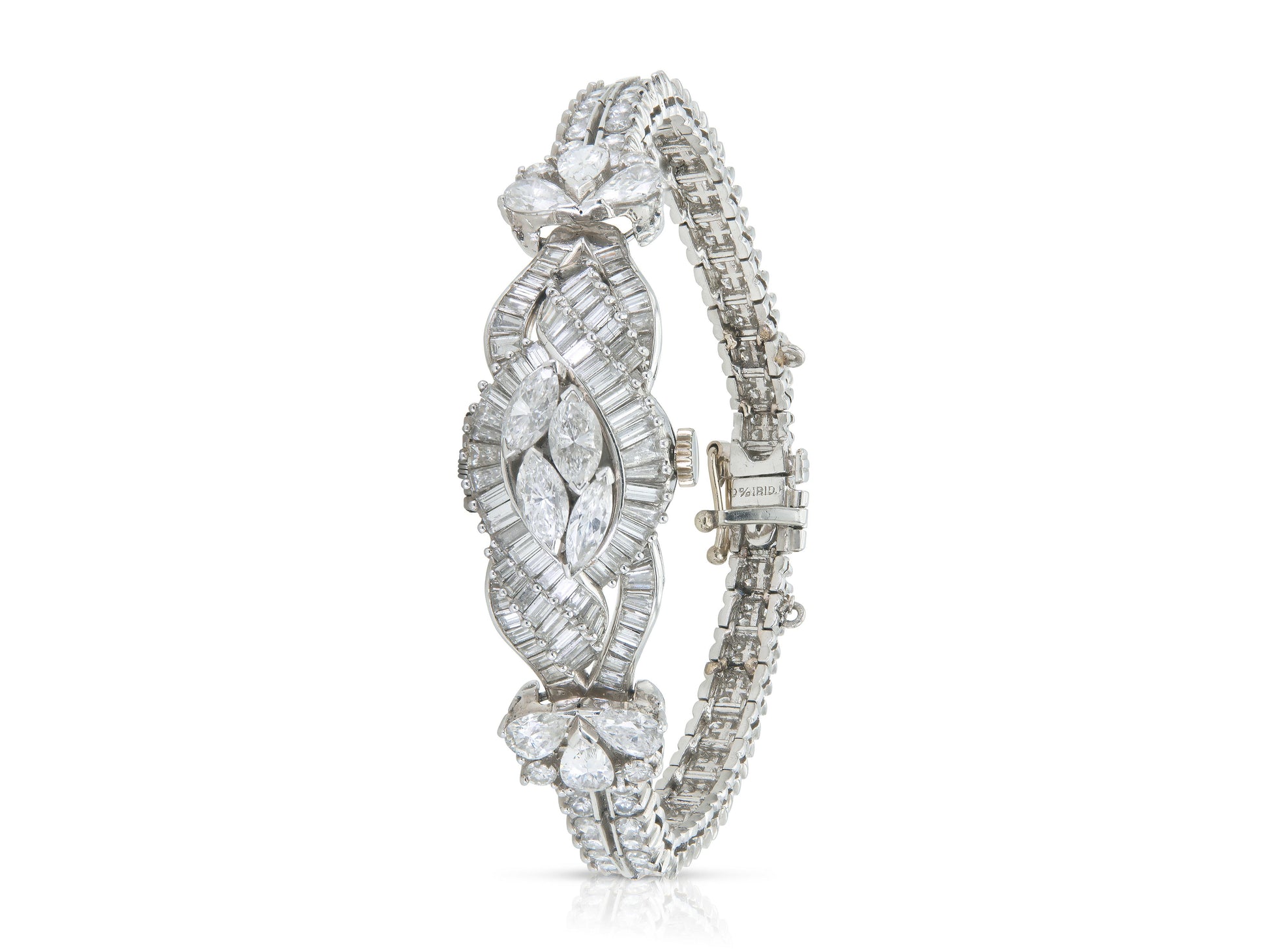 Vintage 1950s Pery 15.00 Carat Diamond Watch Bracelet