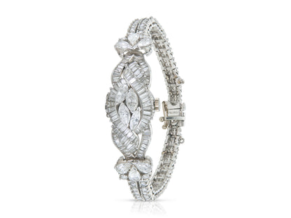 Vintage 1950s Pery 15.00 Carat Diamond Watch Bracelet