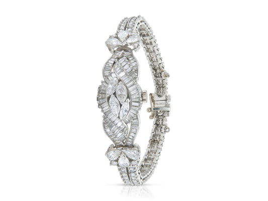 Vintage 1950s Pery 15.00 Carat Diamond Watch Bracelet