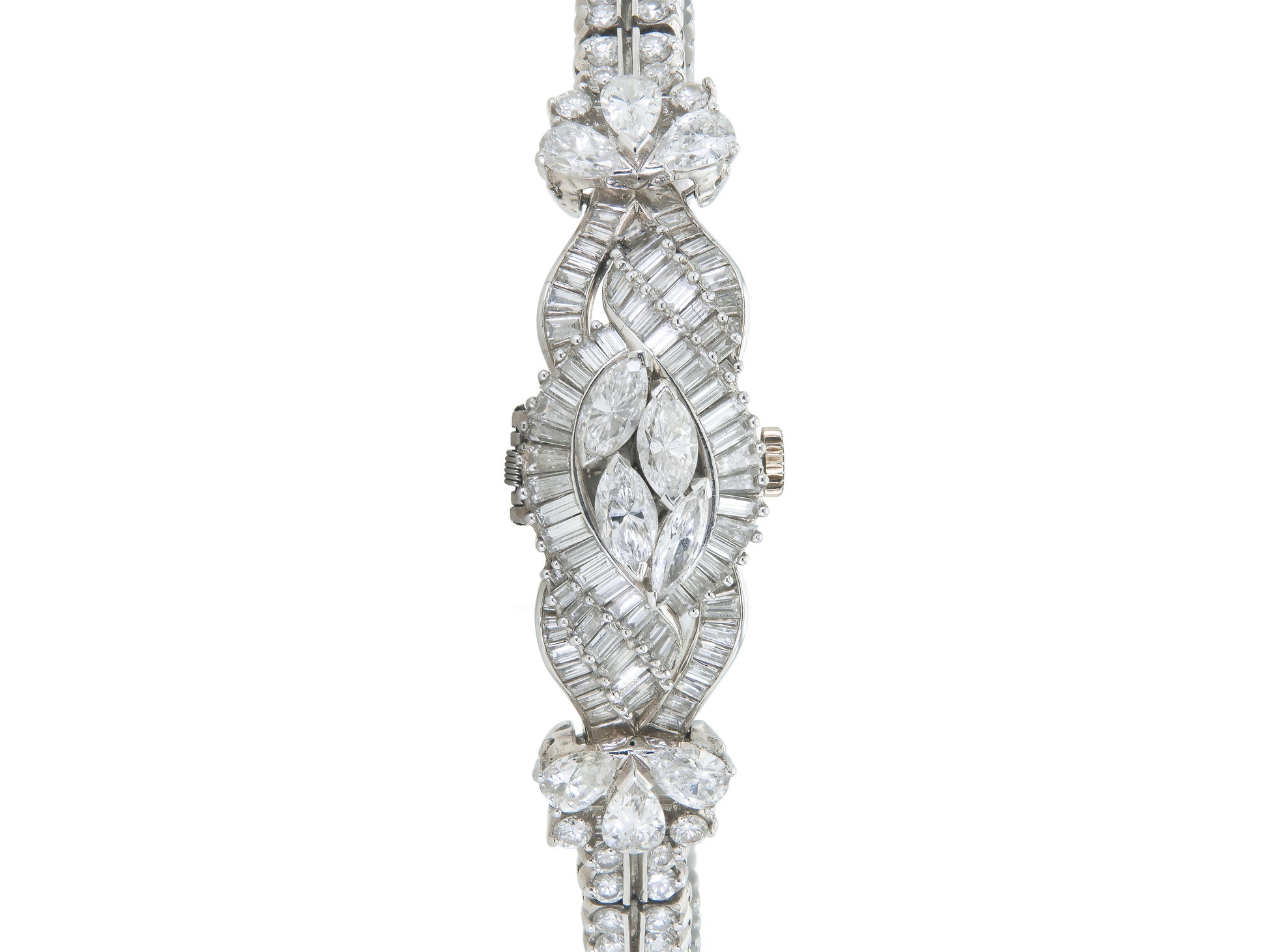 Vintage 1950s Pery 15.00 Carat Diamond Watch Bracelet