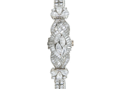 Vintage 1950s Pery 15.00 Carat Diamond Watch Bracelet