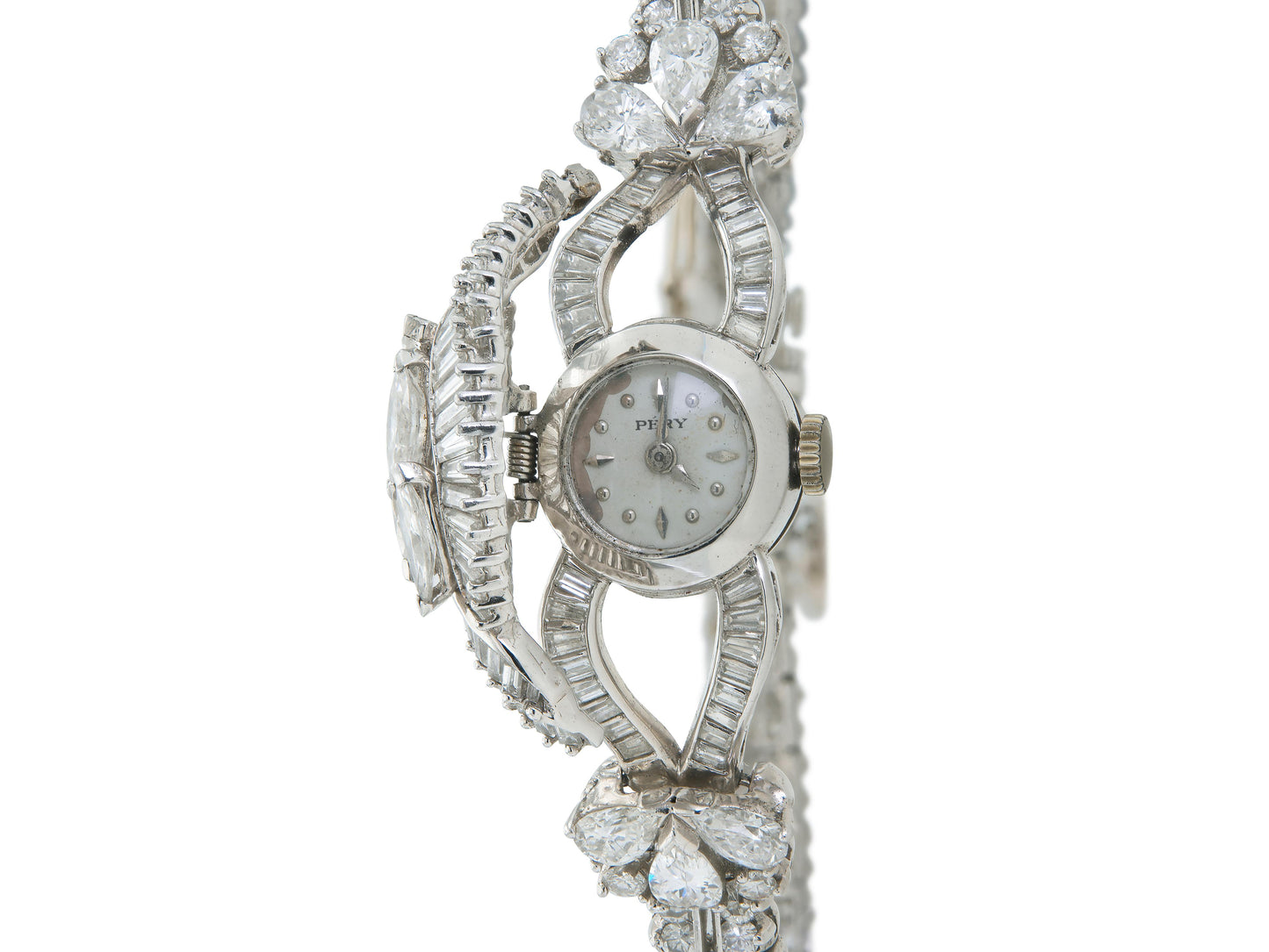 Vintage 1950s Pery 15.00 Carat Diamond Watch Bracelet
