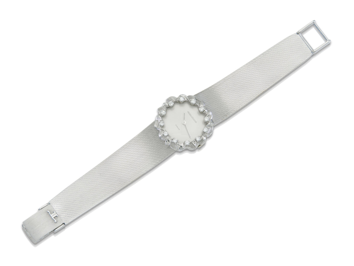 Vintage 1970s Jaeger-LeCultre White Gold Watch with Diamonds