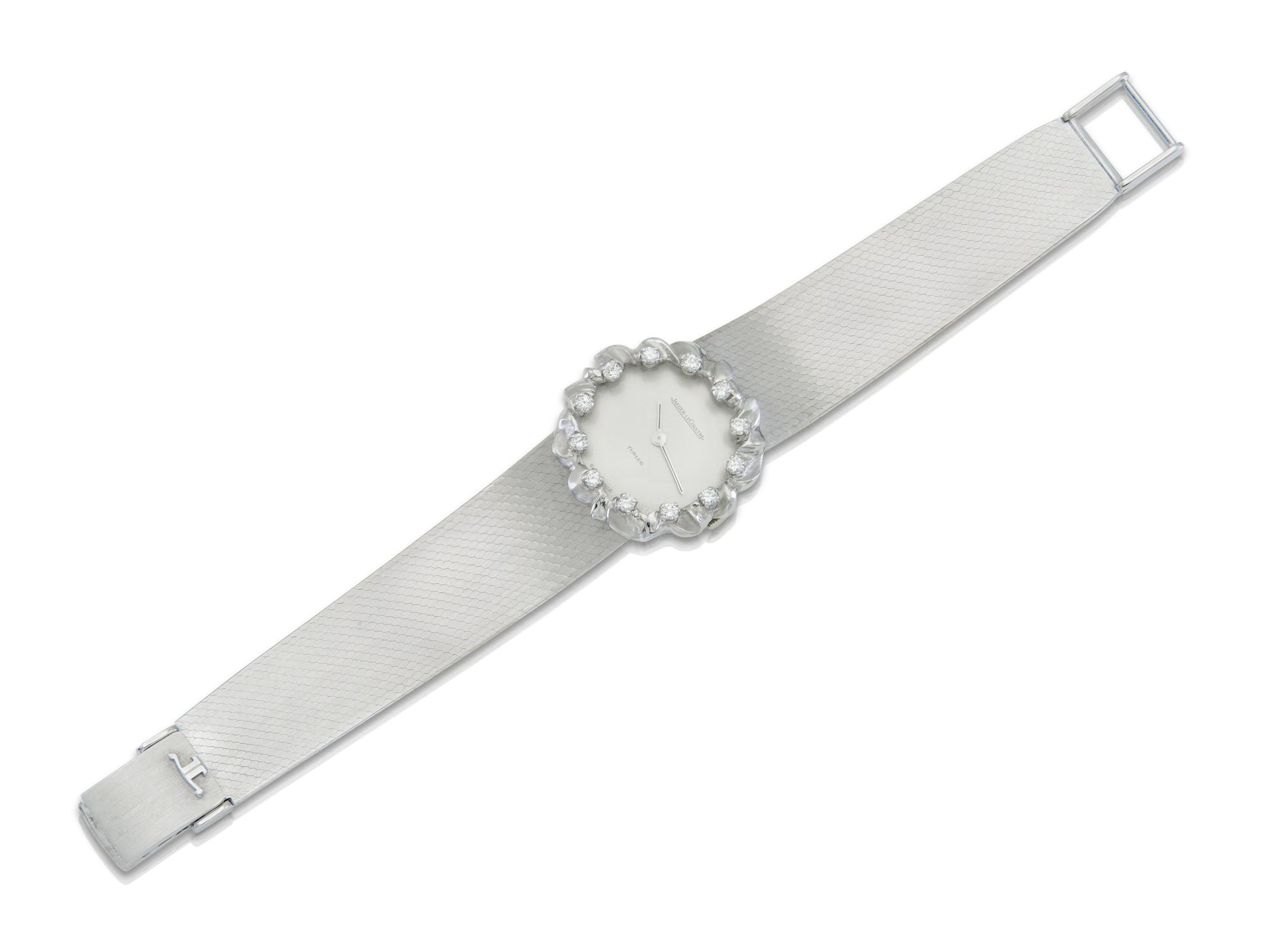 Vintage 1970s Jaeger-LeCultre White Gold Watch with Diamonds