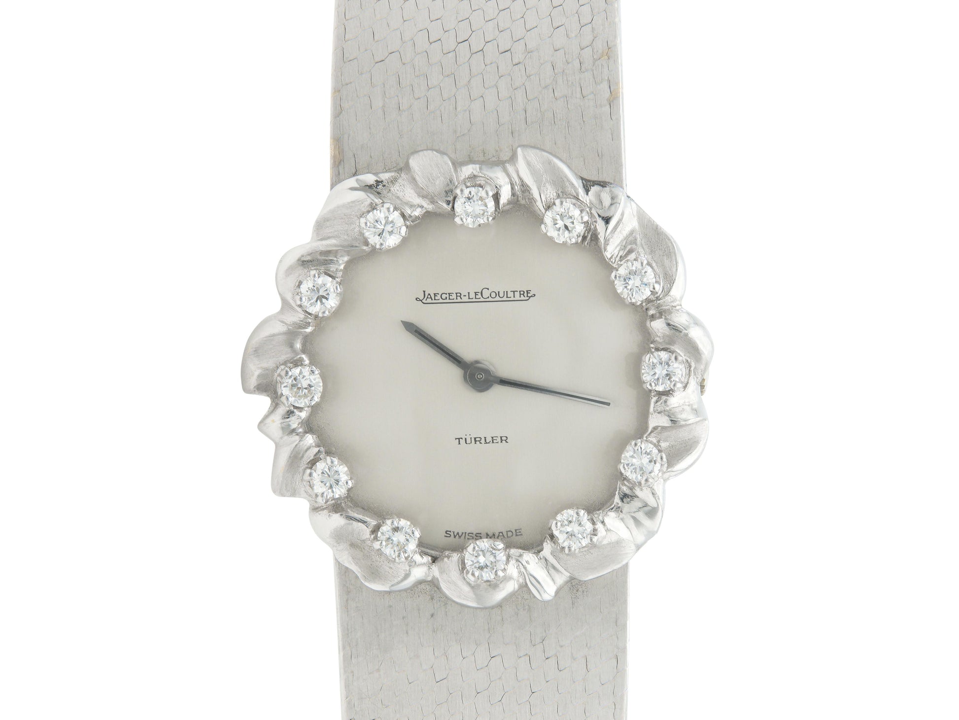 Vintage 1970s Jaeger-LeCultre White Gold Watch with Diamonds