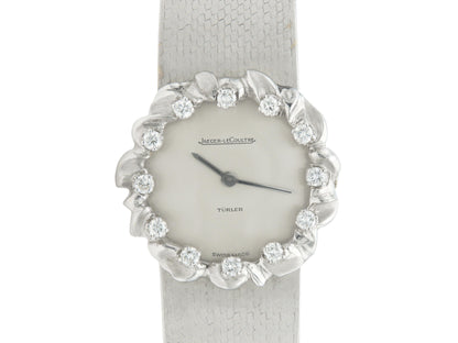 Vintage 1970s Jaeger-LeCultre White Gold Watch with Diamonds