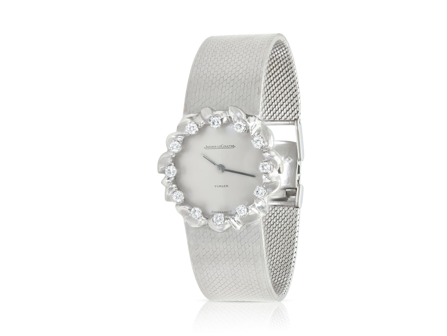 Vintage 1970s Jaeger-LeCultre White Gold Watch with Diamonds