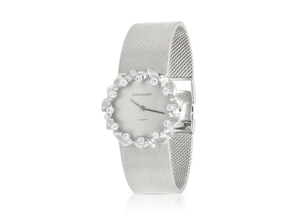 Vintage 1970s Jaeger-LeCultre White Gold Watch with Diamonds