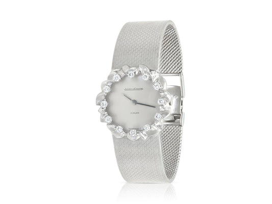 Vintage 1970s Jaeger-LeCultre White Gold Watch with Diamonds