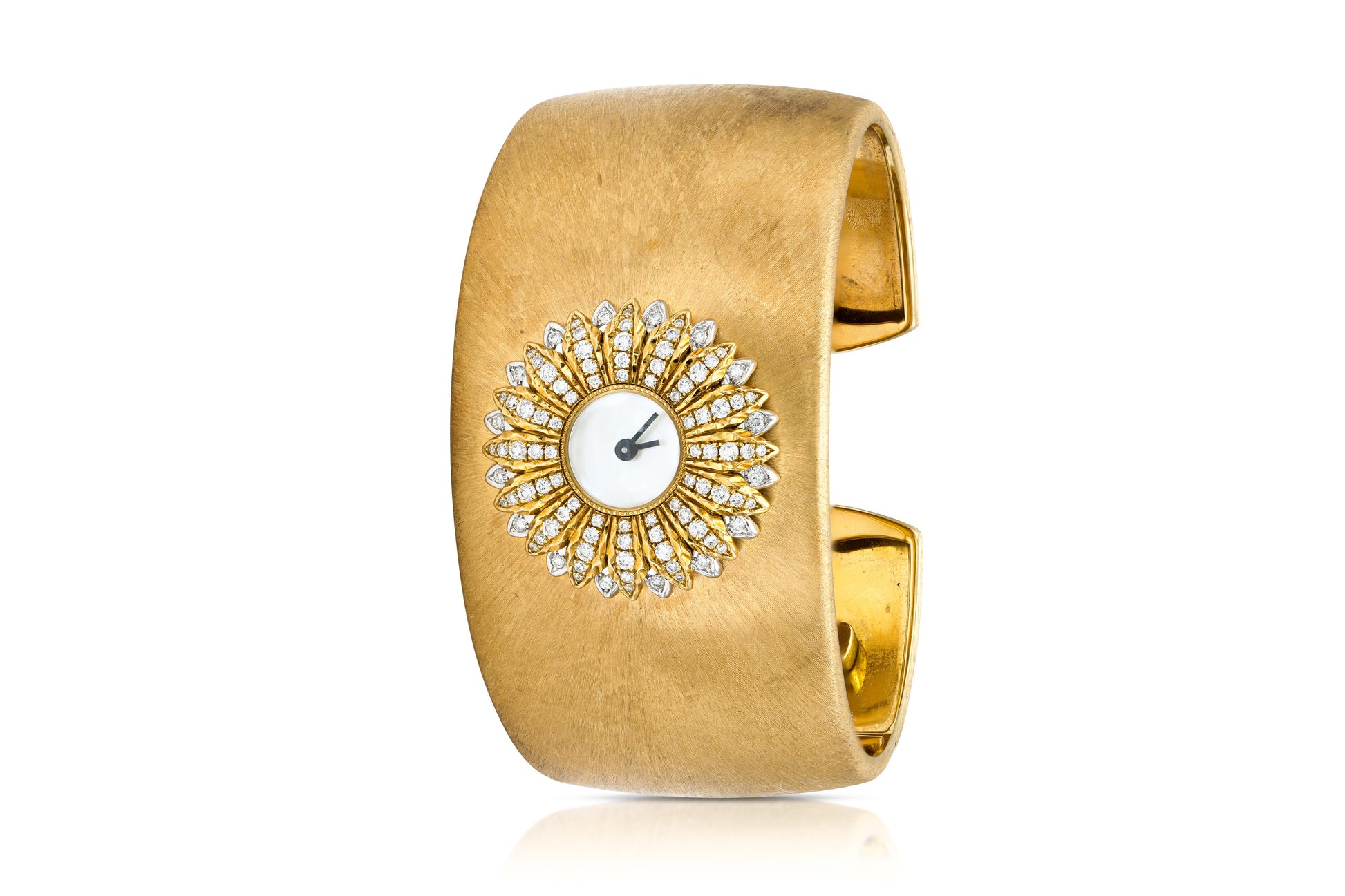 Buccellati Anthochron Gold Watch Bangle with Diamonds