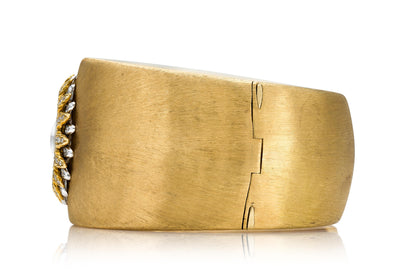 Buccellati Anthochron Gold Watch Bangle with Diamonds