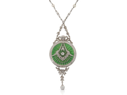 Antique Edwardian 1900s Touchon & Co. Diamond and Pearl Watch Pendant