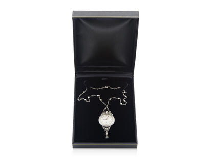 Antique Edwardian 1900s Touchon & Co. Diamond and Pearl Watch Pendant