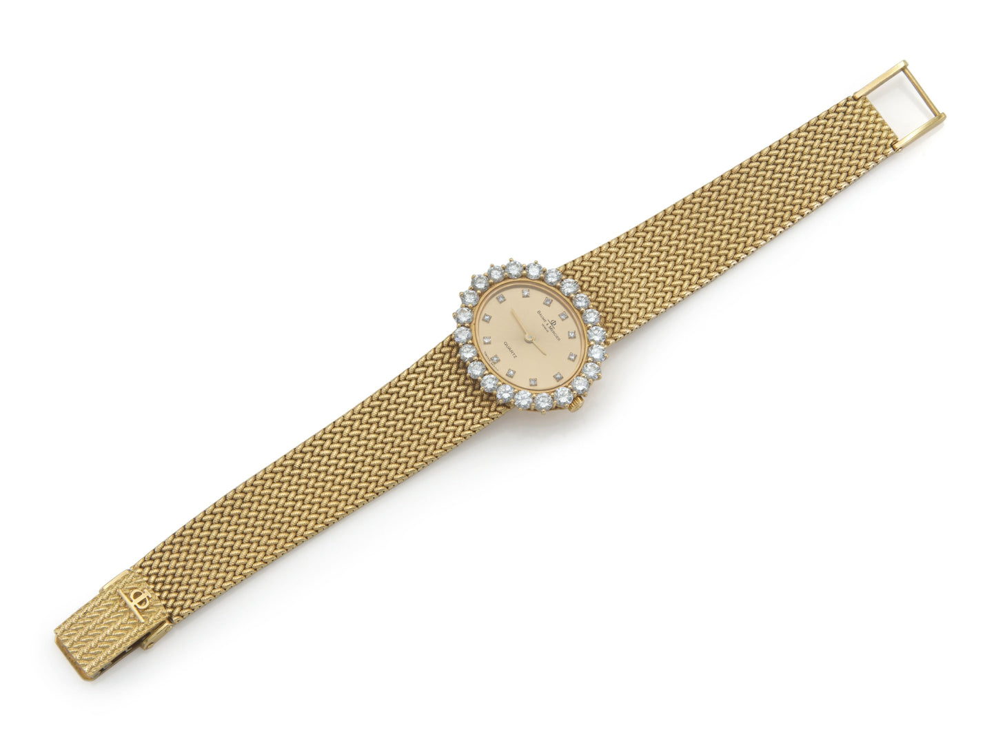 Vintage 1980s Baume & Mercier Gold and Diamond Watch