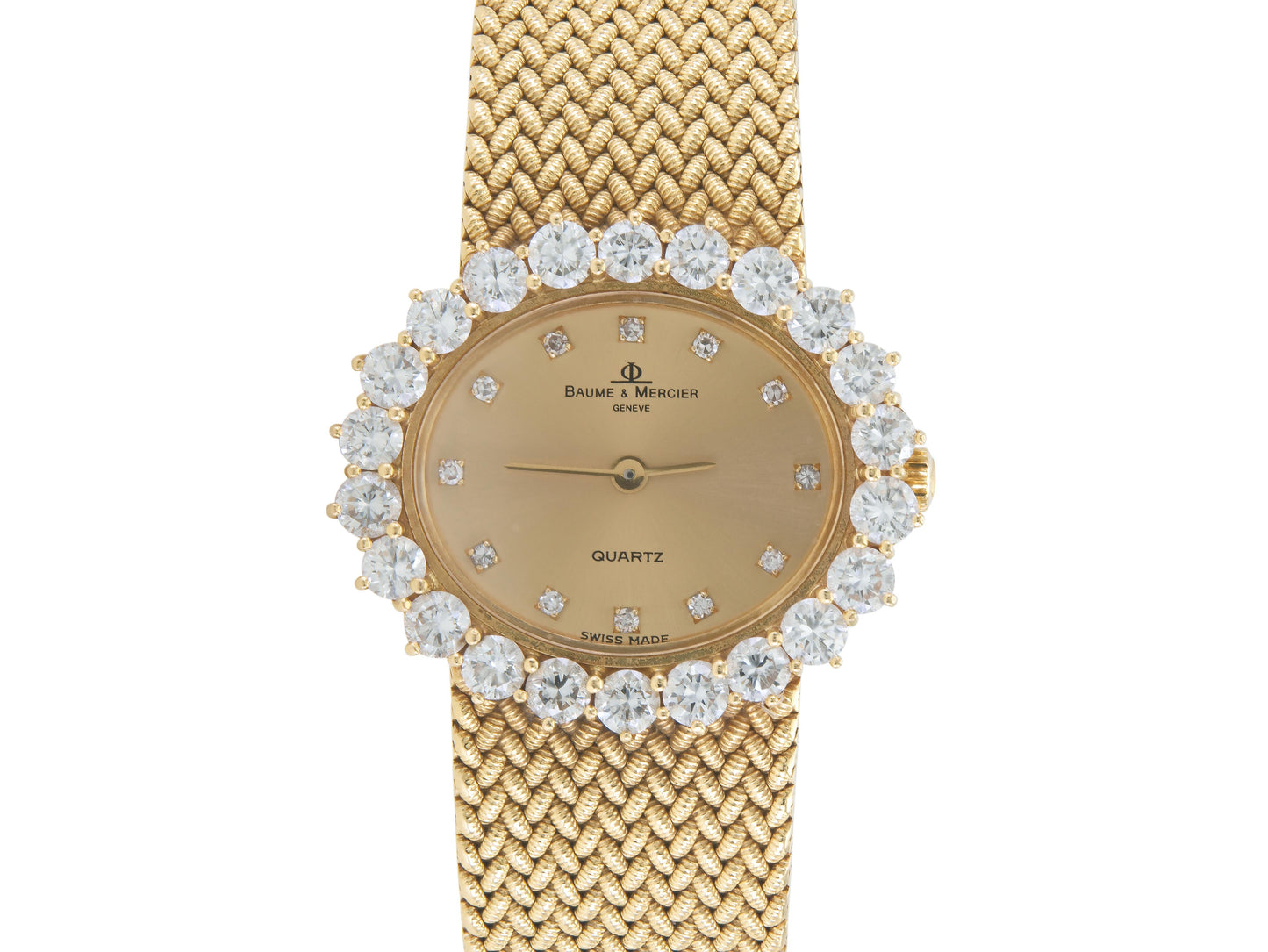 Vintage 1980s Baume & Mercier Gold and Diamond Watch