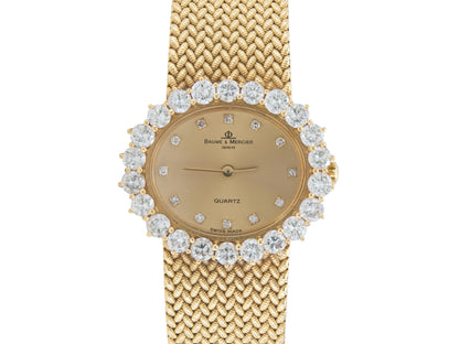 Vintage 1980s Baume & Mercier Gold and Diamond Watch