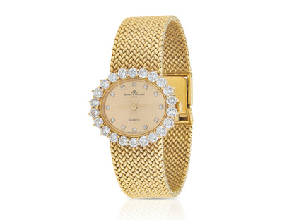 Vintage 1980s Baume & Mercier Gold and Diamond Watch