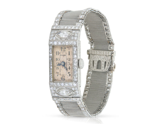 Antique Art Deco 1920s Glycine 5.40 Carat Diamond Watch