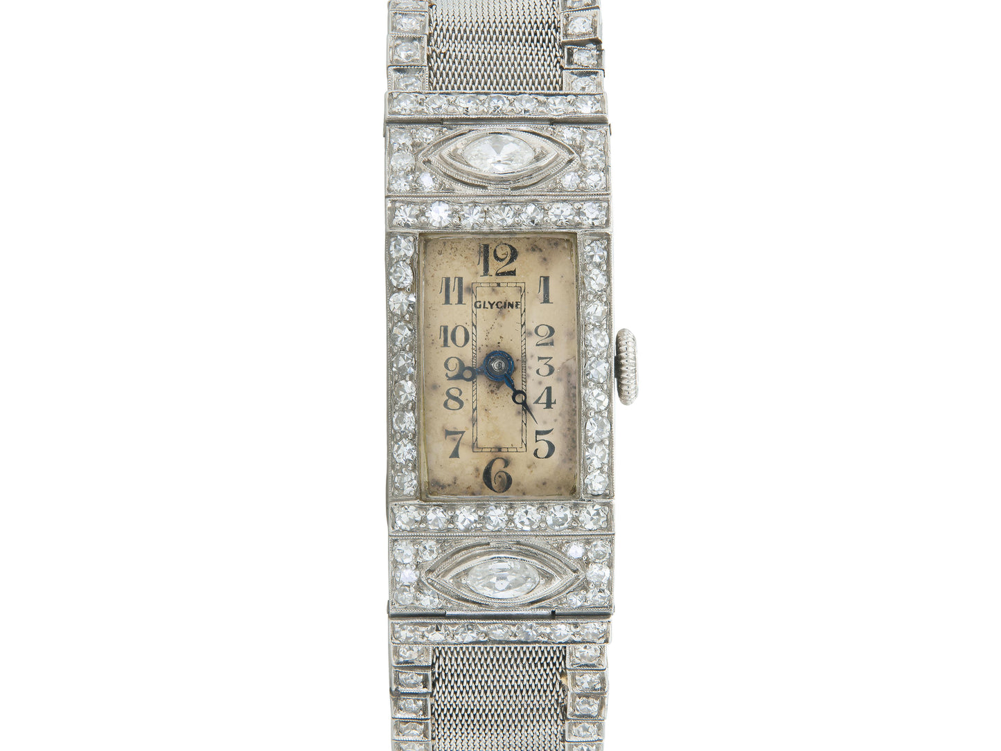 Antique Art Deco 1920s Glycine 5.40 Carat Diamond Watch