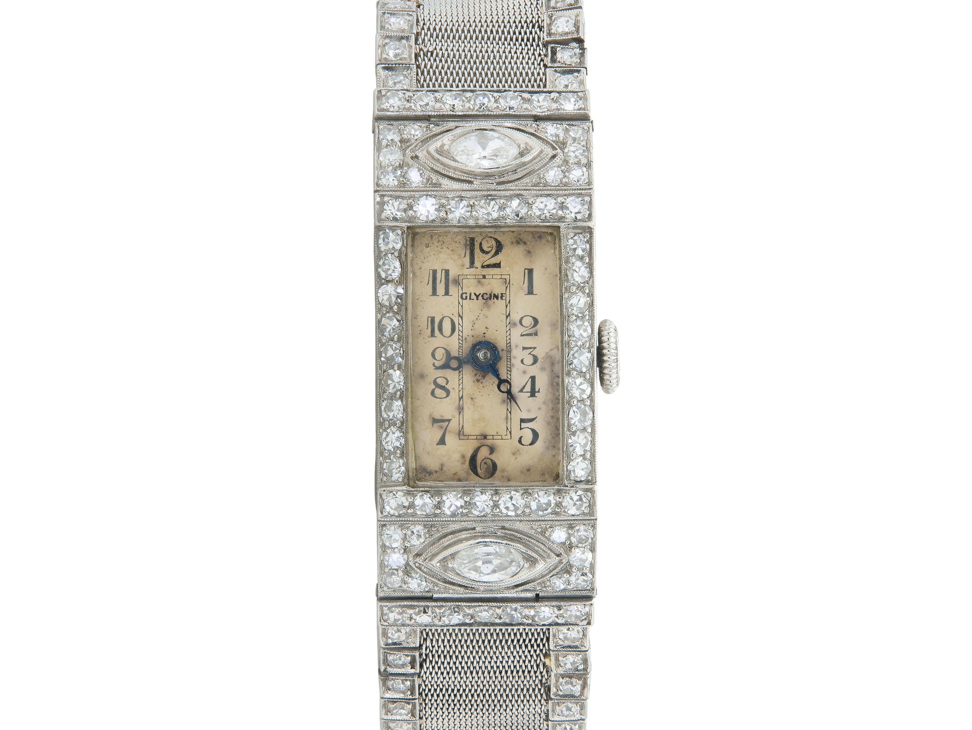 Antique Art Deco 1920s Glycine 5.40 Carat Diamond Watch