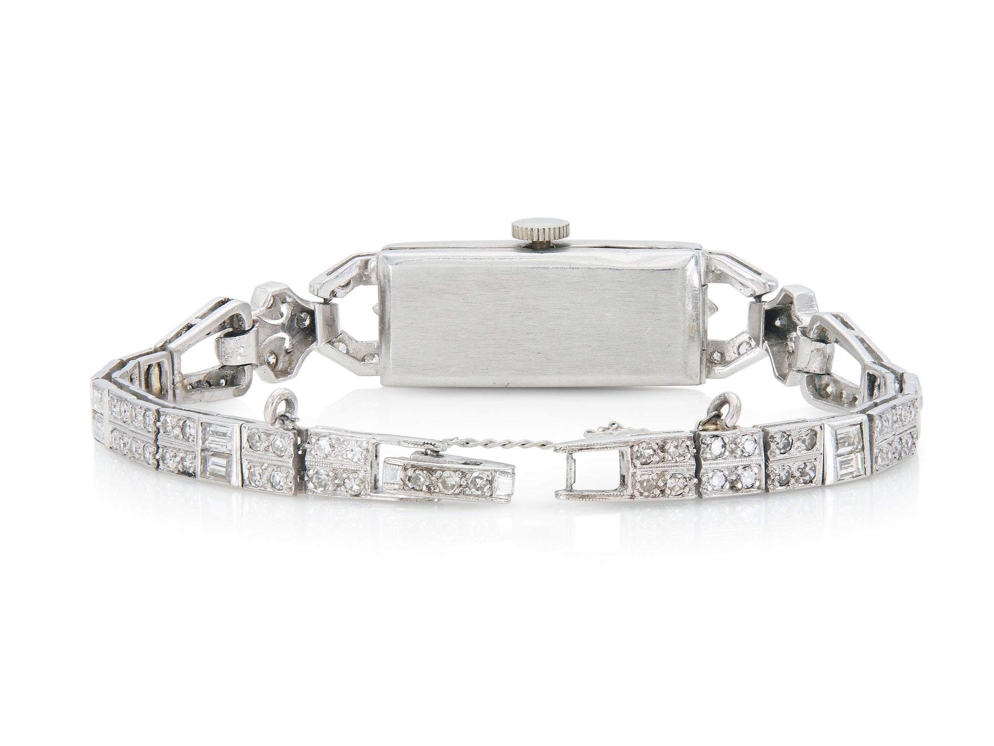 Antique Art Deco 1920s 3.00 Carat Diamond Watch