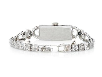 Antique Art Deco 1920s 3.00 Carat Diamond Watch