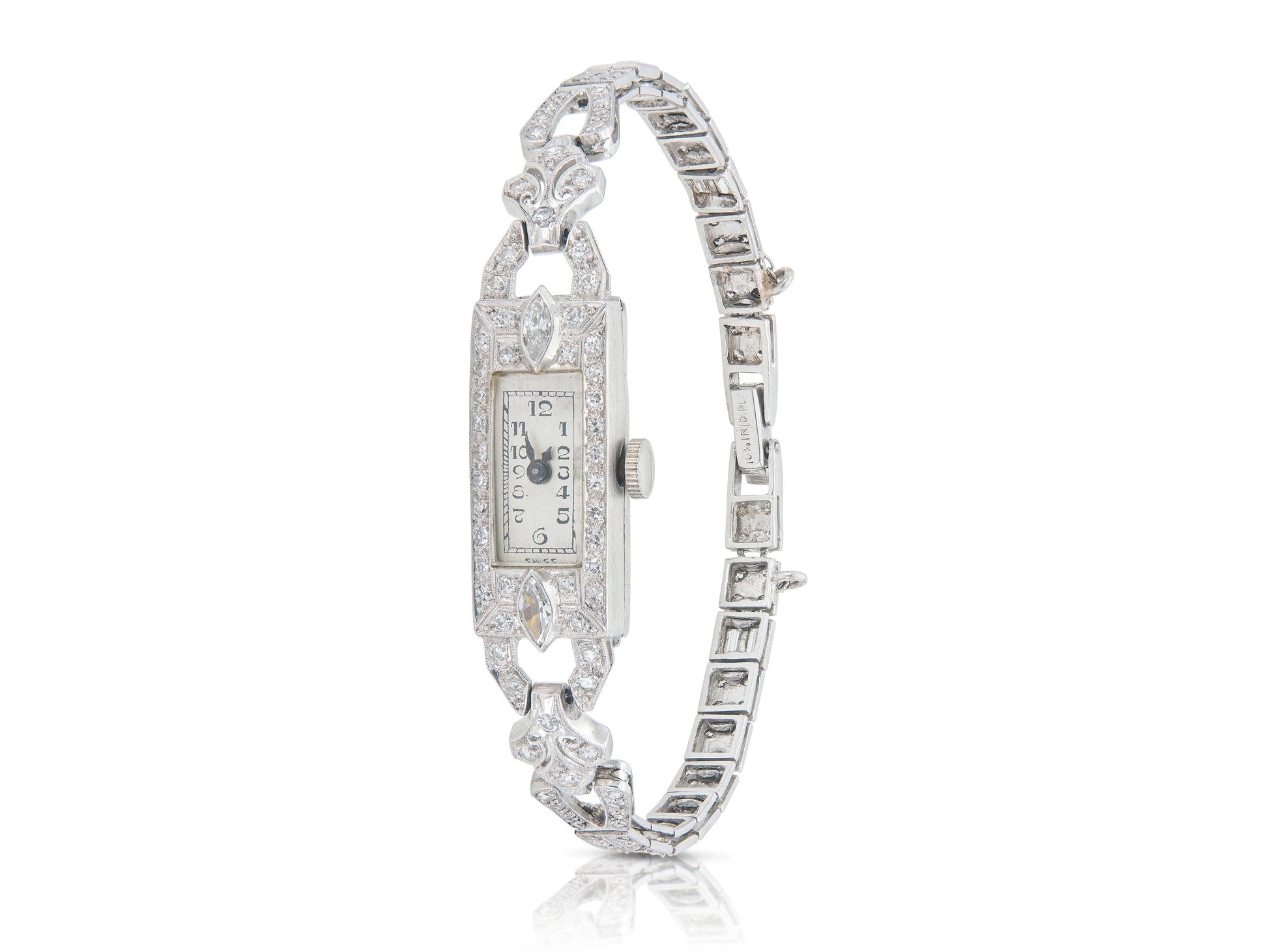 Antique Art Deco 1920s 3.00 Carat Diamond Watch