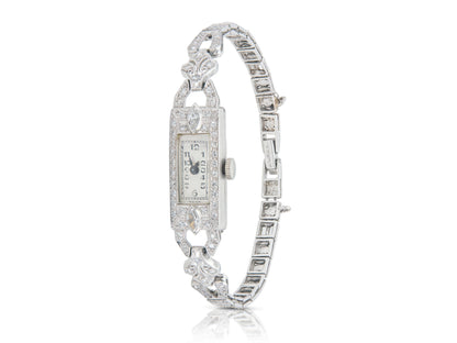 Antique Art Deco 1920s 3.00 Carat Diamond Watch