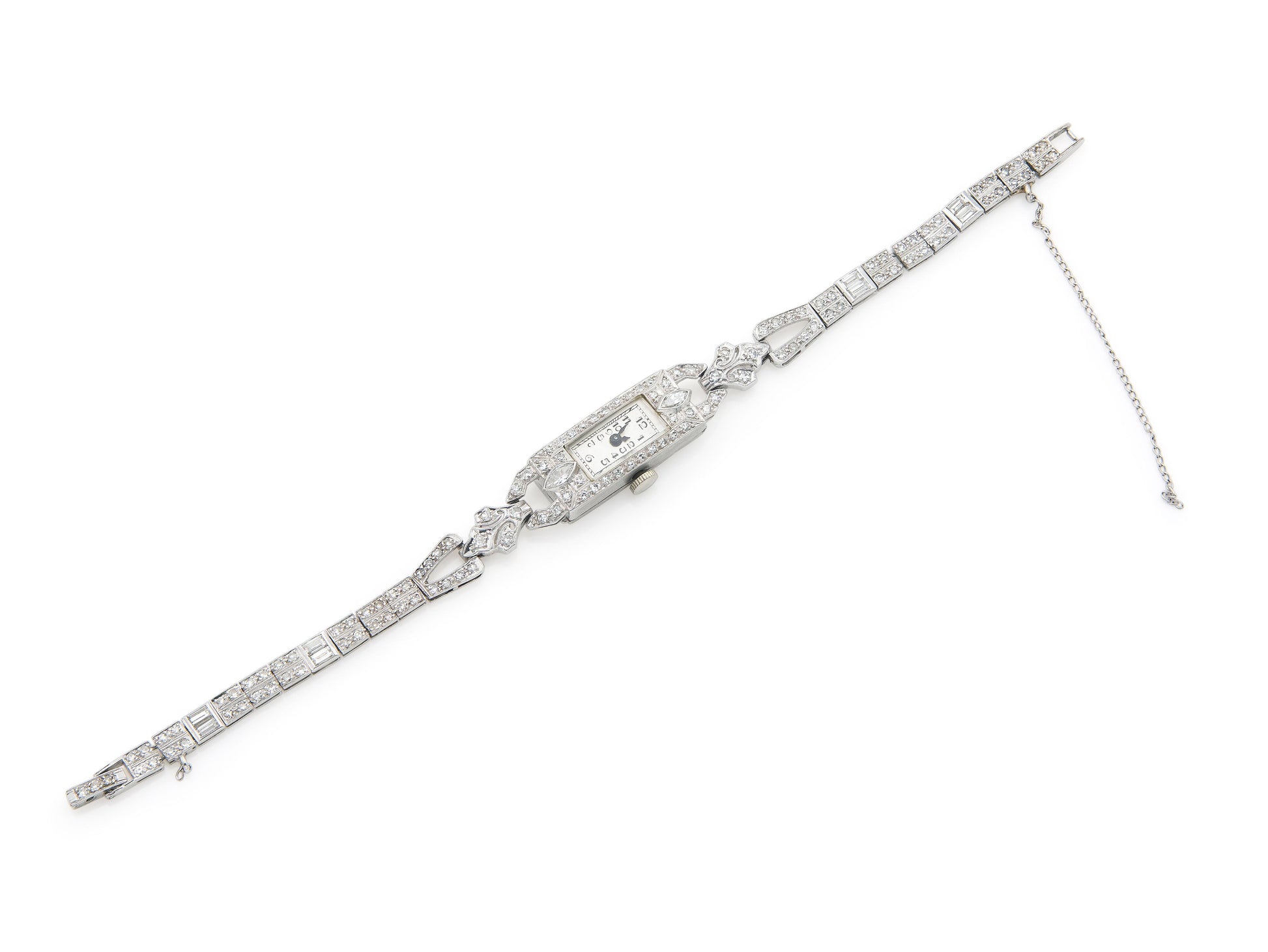 Antique Art Deco 1920s 3.00 Carat Diamond Watch