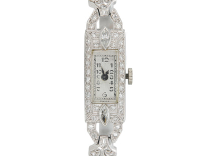 Antique Art Deco 1920s 3.00 Carat Diamond Watch
