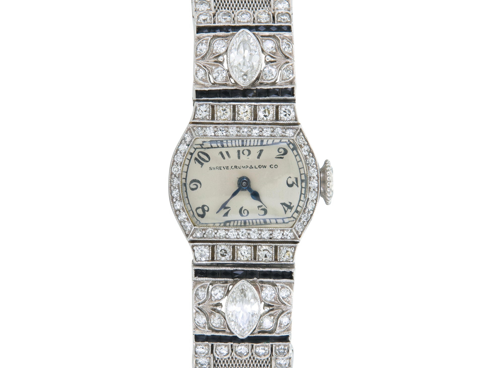 Antique Edwardian 1900s Shreve, Crump & Lox Co. and Patek Philippe Diamond Watch