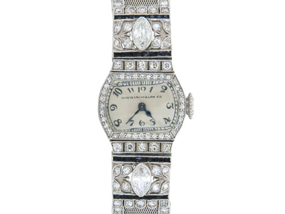 Antique Edwardian 1900s Shreve, Crump & Lox Co. and Patek Philippe Diamond Watch