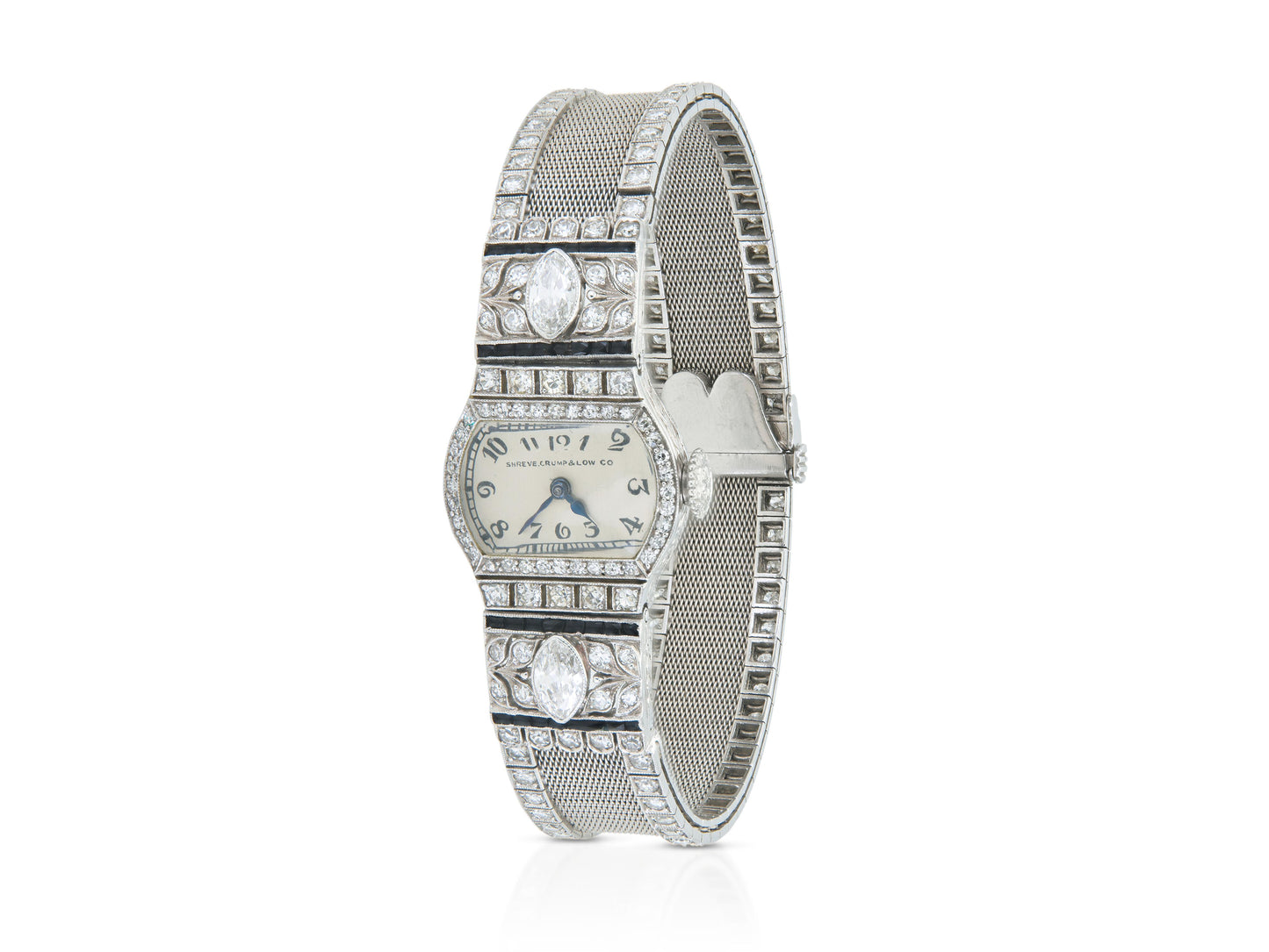 Antique Edwardian 1900s Shreve, Crump & Lox Co. and Patek Philippe Diamond Watch