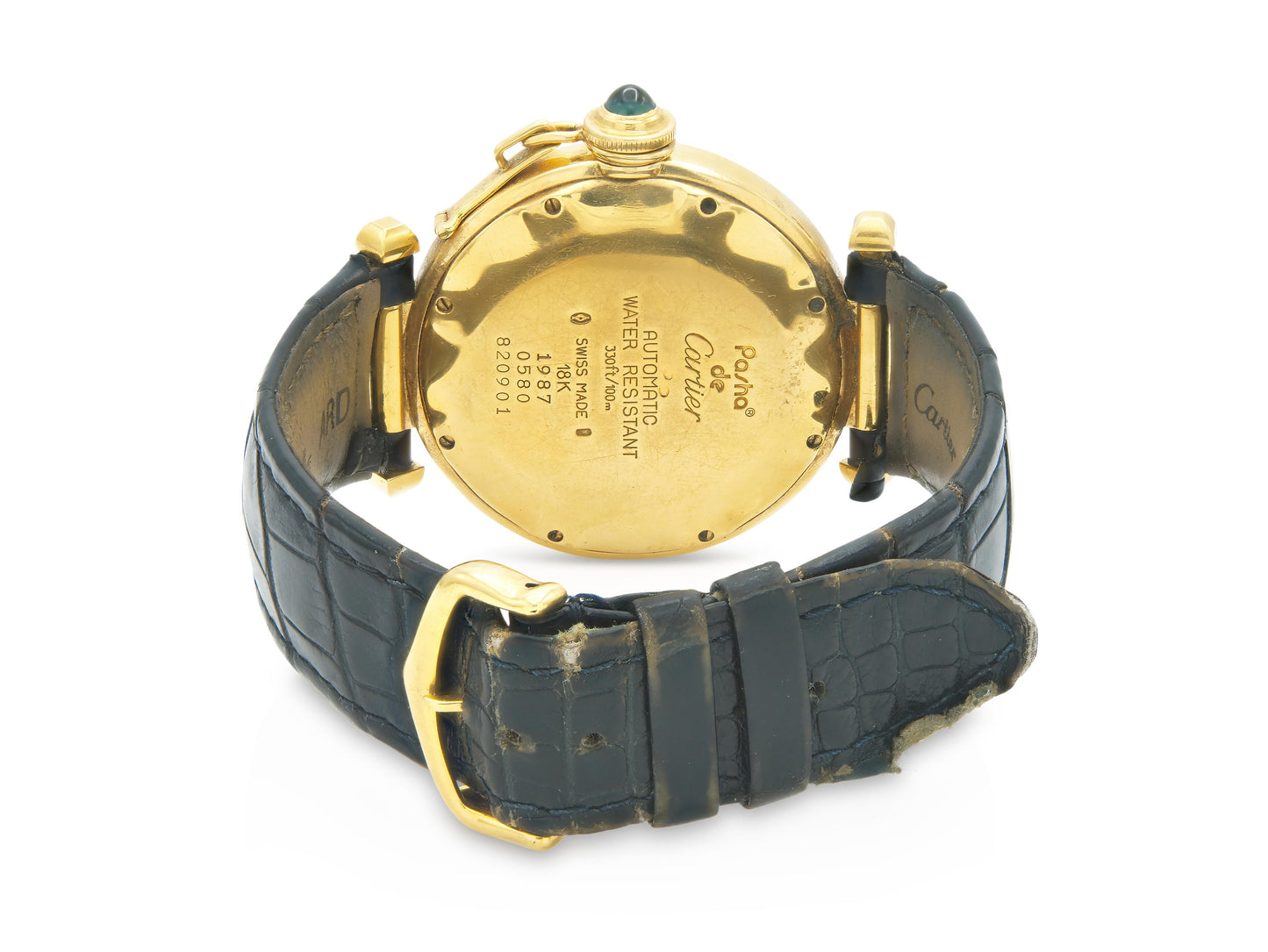 Vintage 1980s Cartier Gold Pasha Chronograph Watch