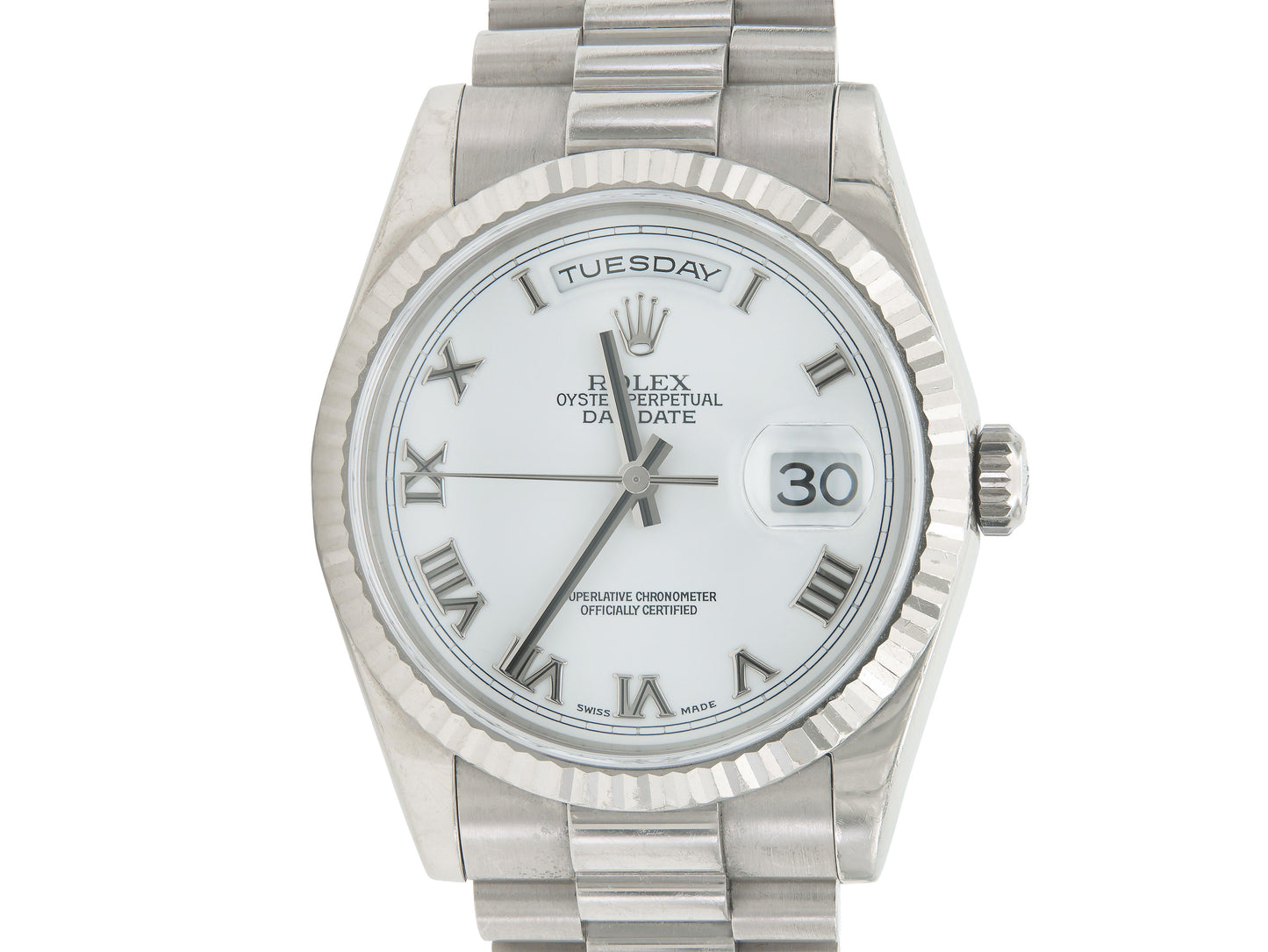 Rolex White Gold Presidential Day-Date Watch