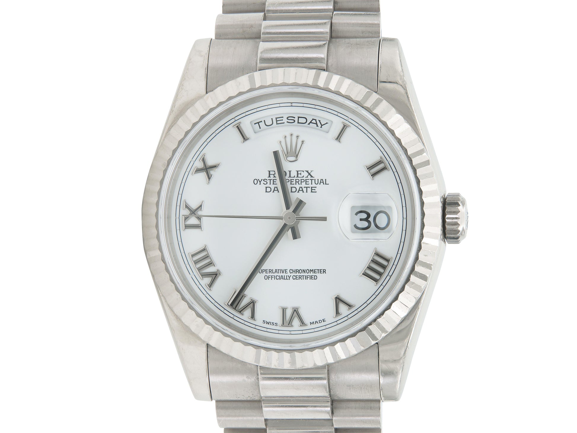 Rolex White Gold Presidential Day-Date Watch