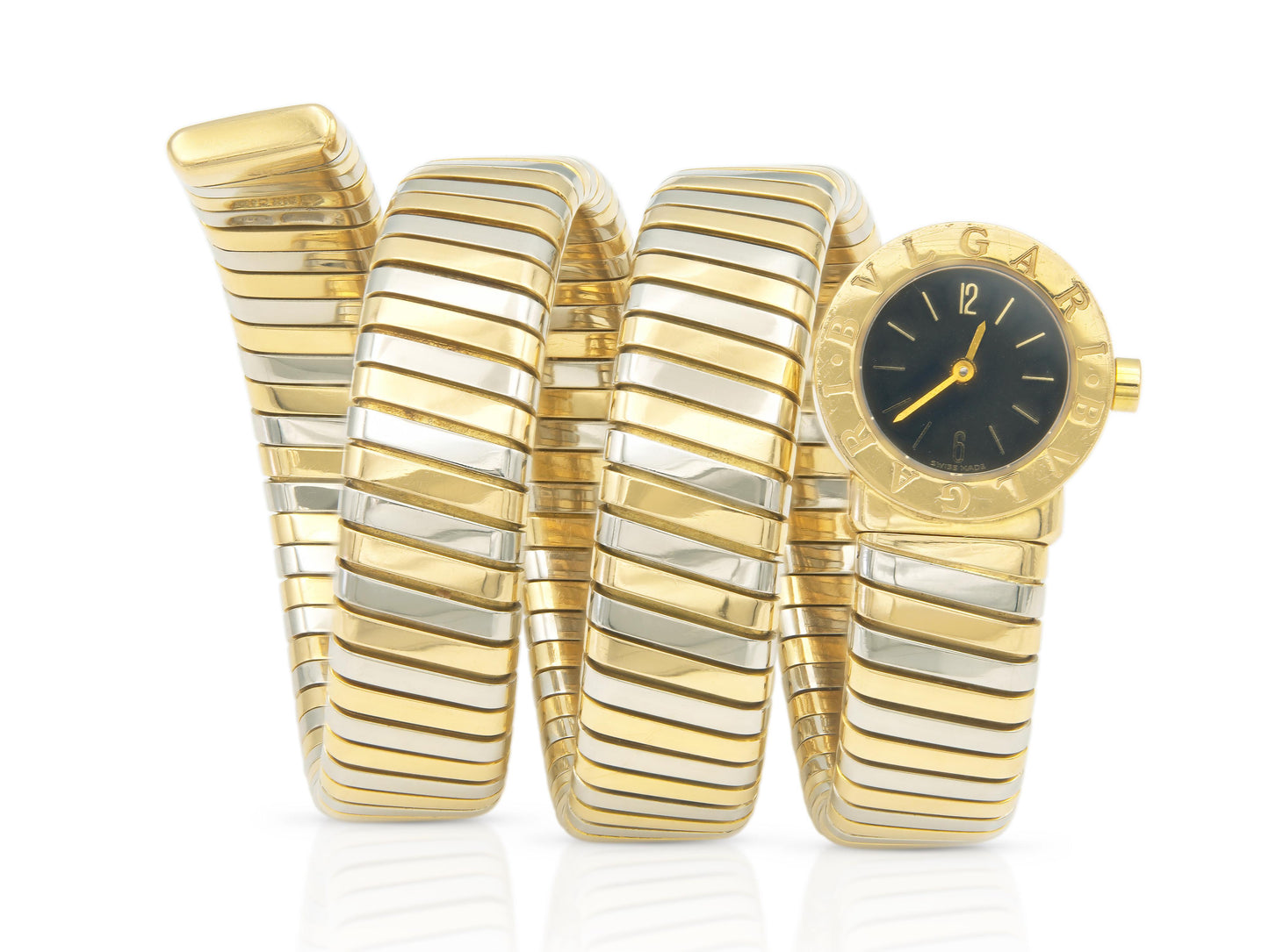 Vintage 1980s Bvlgari Two-Tone Tubogas Wrap Watch