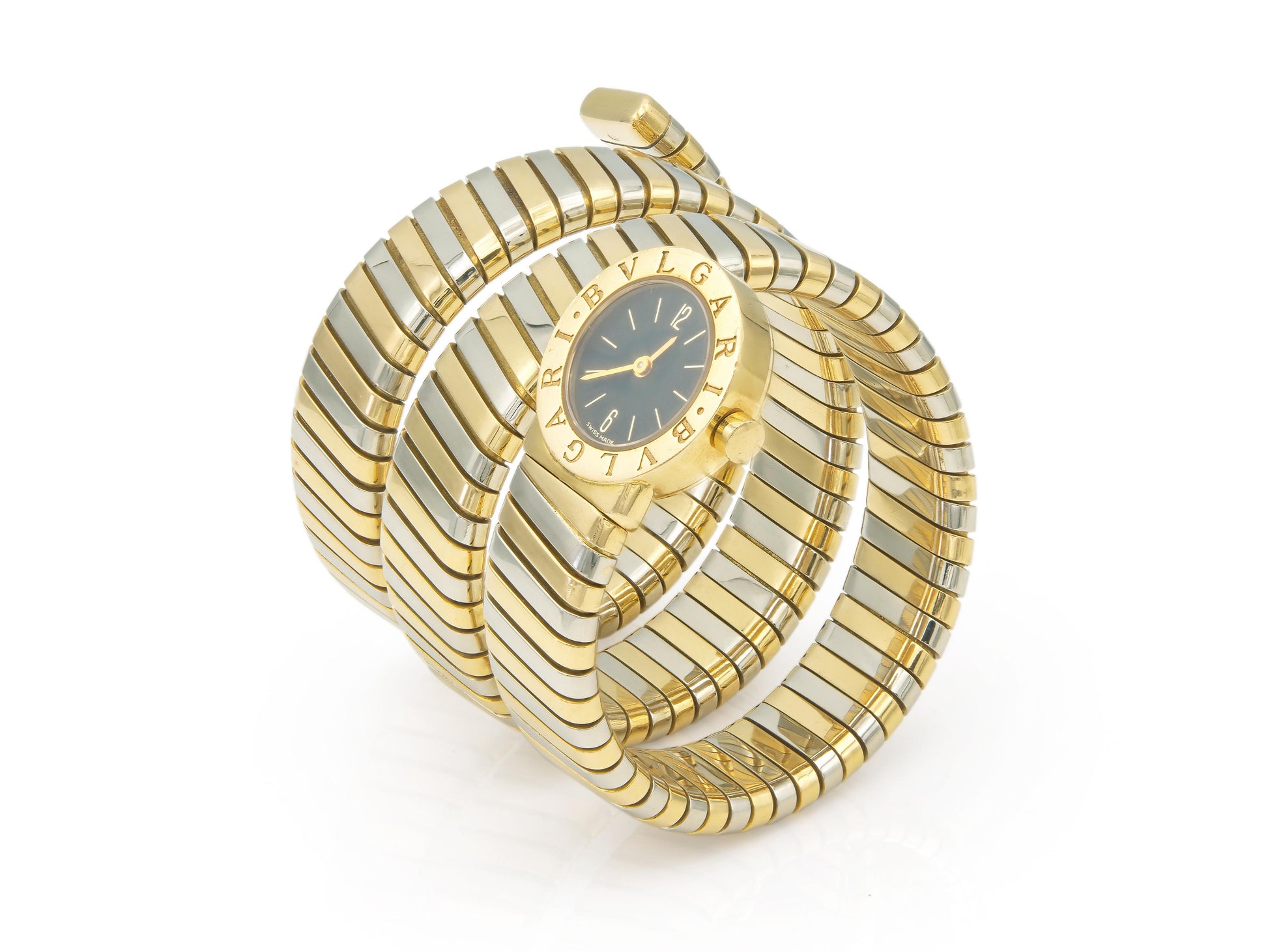Vintage 1980s Bvlgari Two-Tone Tubogas Wrap Watch