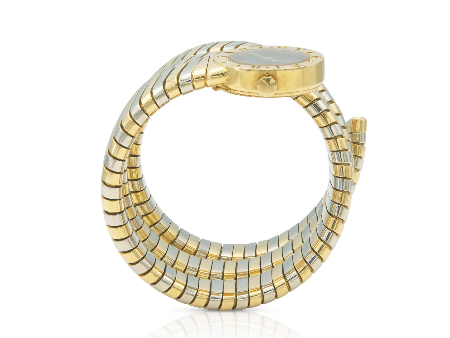 Vintage 1980s Bvlgari Two-Tone Tubogas Wrap Watch