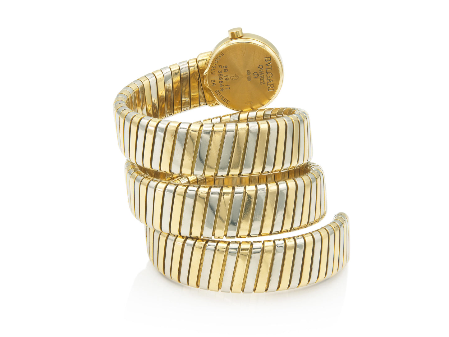 Vintage 1980s Bvlgari Two-Tone Tubogas Wrap Watch