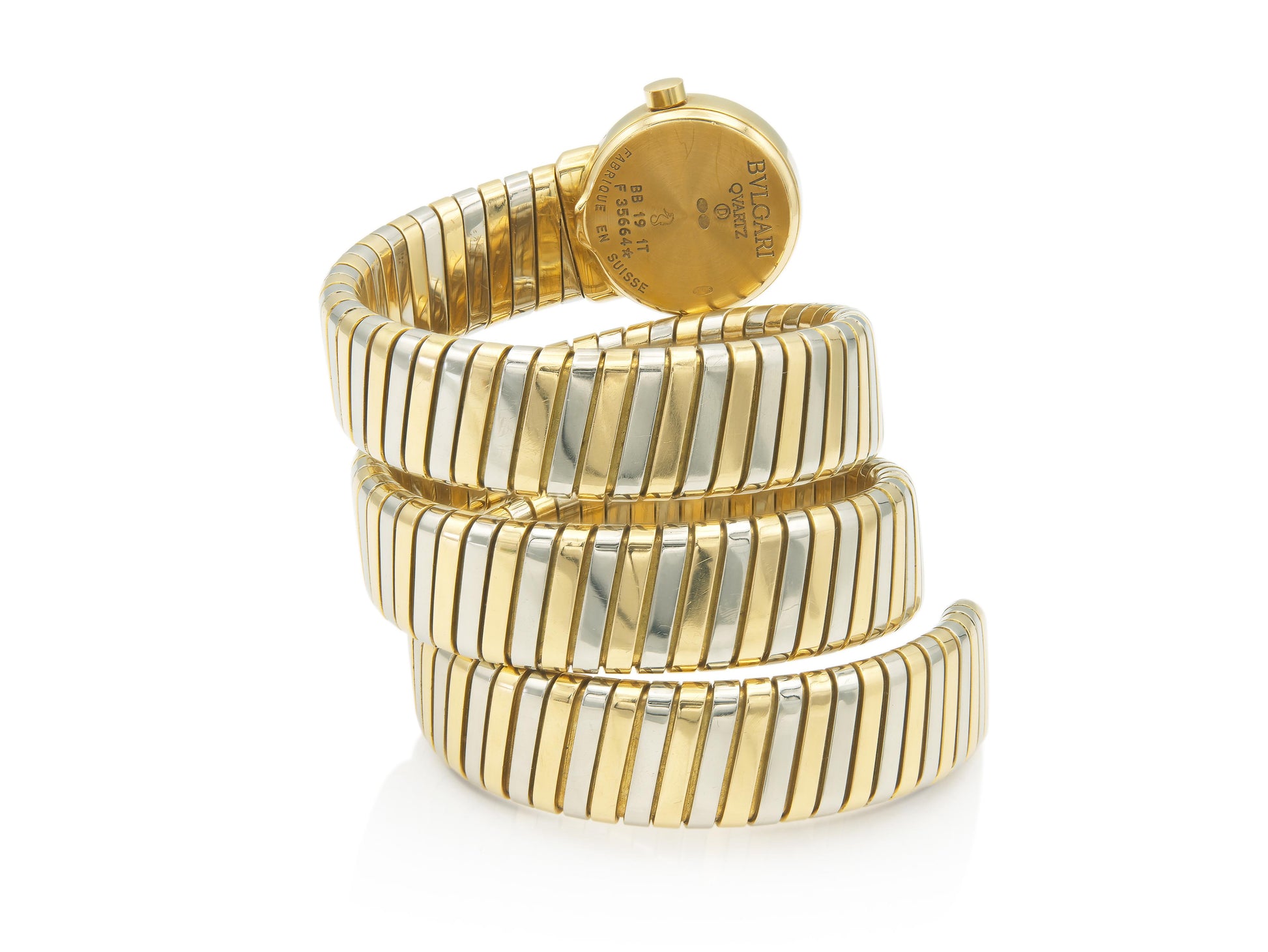 Vintage 1980s Bvlgari Two-Tone Tubogas Wrap Watch