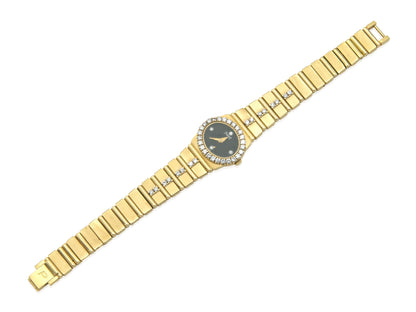 Vintage 1990s Piaget Gold Polo Watch with Diamonds