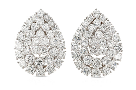 Vintage 1960s David Webb 12.00 Carat Diamond Earrings